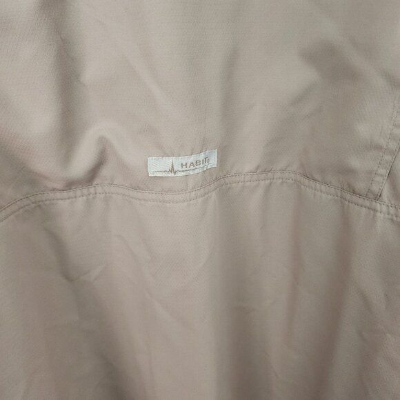 HABIT Mens XL Long Sleeve Fishing Shirt Tan UPF 40+ Protection Roll Tab Sleeve - Picture 5 of 12